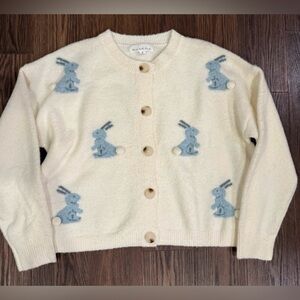 NWT Threaded Leaf Bunny Cardigan